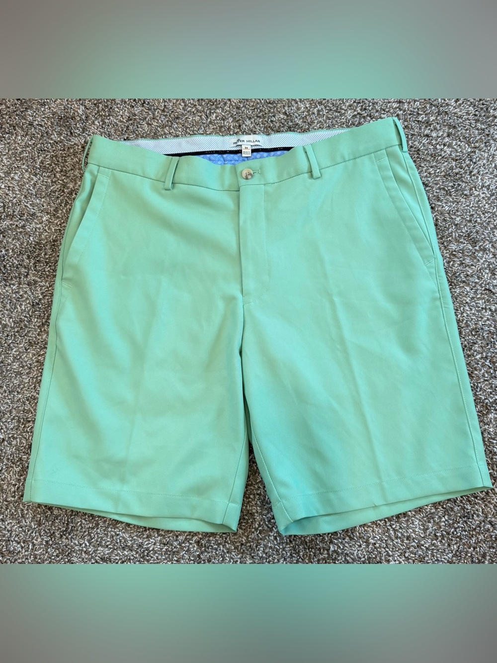 Peter Millar Salem High Drape Performance Golf Shorts Crown Mens 34 Yucca Green